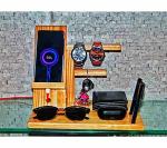 NB Crafted Wooden Docking Station for Mobile, Gift for Men, Husband, Dad Personalized,Nightstand Organizer, Desk Organizer Use in Office or Study Desk and Birthday, Anniversary Gift (Pack of 1)10D x 10W x 10H Centimeters