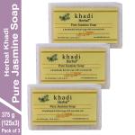 Herbal Khadi Natural PURE JASMIN SOAP Romantic Perfumed Glamourous Skin for Men and Women (Pack of 3) (375 g)