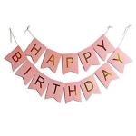 Party Midlinkerz Pink and Golden Happy Birthday Letter Hanging Paper Board Banners