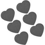 Ramkuwar Set 6 Silicone Trivet Cute Heart Mat Hot Pot Holder Non-Slip Table and Countertop Trivet for Hot Dishes, Cup (Black)