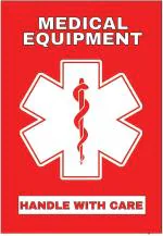 Blackdreams Red, White Medical Equipment Luggage Sticker Handle With Care - 3 X 2 Inch (Pack Of 500)