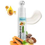 Keoni Natural Vita Rich Under Eye Cream for Dark Circles for Women & Men enriched with Chia Seed Oil, Coffee Oil, Vitamines E & B3 with Cooling Massage Roller to Reduce Dark Circles, Puffiness and Fine Lines