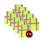 Robustt Polyster Fabric V Neck Green Reflective Safety Jacket|Safety Coat with Zipper Clousure and Pockets for Traffic,Sports,Construction Site(Pack of 10)