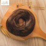 Hair Originals Human Hair extensions-Doughnut Bun Scrunchie-Natural brown