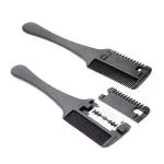 Doberyl Professional Unisex Multi-Functional Single Blade Razor Comb for Hair Thinning/Trimming, Hairdressing Cutting Tool For Salon n Home Use Black (Pack of 2)