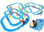 Kiditos Electronic Train Tracks Racer Educational Building Blocks with Sound & Light (Blue, Pack of: 115)