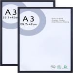 Giftgarden A3 Photo Frame For Wall (Black- Set of 2 Picture Frame For Home and Office Decoration, 12 x 18 Inch) Synthetic Wood By PureAction