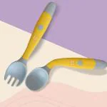 Bembika Yellow Silicone Baby Training Spoon Twist Spoon For Kids