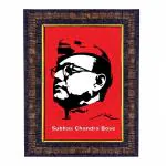 Hawai Netaji Subhas Chandra Bose Photo with Synthetic Wood Frame for Home, Office, Café and Restaurant Décor | Size- 36x26x2cm | SFDI00606_BLK