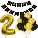 FANEX Baby Birthday Latex Banner, Number and Metallic Balloons Set (Set of 52)
