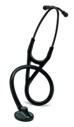 3M Littmann Master Cardiology Stethoscope, Black Plated Chestpiece and Eartubes, Black Tube, 27 inch, 2161