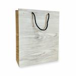 Omnipresent Pack White Wood Texture Premium Paper Gift Bags, Set of 12, Ideal For Festive Gifts, Wedding Gifts & Gifting on Special Occasions (Size: 12.5x10.25x4 inch)