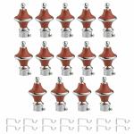 ZYREX Stainless Steel Curtain Bracket Parda Holder with Support 1 Inch Rod Pocket Finials Door and Window Rod Support Fittings, Curtain Rod Holder (Brown, Pack of 14)