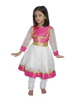 Kaku Fancy Dresses Indian Traditonal Dance Anarkali Costume -Multicolor, 14-17 Years, For Girls