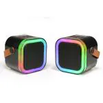 NB NOIZZYBOX Starlight+ Bluetooth Speaker 5.3 EDR with Mirror Sync Technology TWS+, Liquid Flow RGB Lights, High-Fidelity Sound, 10+ Hours Playtime, USB and TF Card Support and Headphone Jack (PAIR)