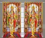Dc Decastle Mata Digital printed 152 cm (5 ft) Polyester Room Darkening Window Curtain (Pack Of 2) (3D Printed, Multicolour Shera Wali)