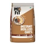 MuscleBlaze Fit Instant Oats, 12 g Protein, 100% Rolled Oats, High in Protein & Fibre, No Added Sugar, Breakfast Cereals, Diet Food, Healthy Snacks, Weight Management (Unflavoured, 1 kg)