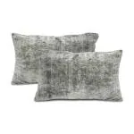 Divine Casa Grey Fluffy Fur Polyester Pillow Cover, 46 X 71 cm (Pack of 2) FFPC032
