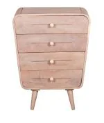 INDIAN HUB Mango Wood Stylish Gray Chest of 4 Drawers Storage Cabinet for Living Room,Dresser with 4 Drawers,Wooden Chest of Darwers H/W/D: 90x70x40cm