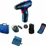 Bosch GSR 120 Li Professional Cordless Drill Driver with 2 Battery, Charger and Carrying case - Now with 1 year warranty