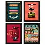 ArtX Multicolor Motivational Quotes Wall Frame Art Painting (Set Of 4) 20 X 26 Inch