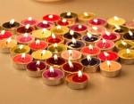 Festiko Happy Durga puja Tea Light Candle for Durga Puja Festival Decoration 50 pc
