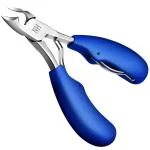 Gleevia Professional Thick and Ingrown Toe Nail Clipper with Stainless Steel Sharp Curved Blade for Men, Blue