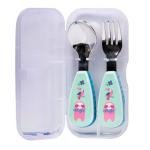Adore Glory - Stainless Steel Feeding Spoon n Fork Cutlery set with Case- Green