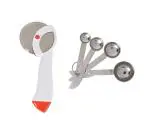 FIRST FRONT Stainless Steel Apex Pizza Cutter With Stainless Steel Measuring Spoons and (Multicolour, Pack of 2)