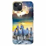 Voleano back cover for I Phone 13, Blue, Color, 7 Running, Horses, Horse, Rearing, cases cover