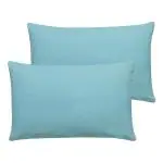 GADDA CO Water Resistant & Dust Mite Soft Terry Cotton Pillow Cover with Zipper & Pillow Protector - Standard Size - 18 X 28 Inch - Blue - Set of 2