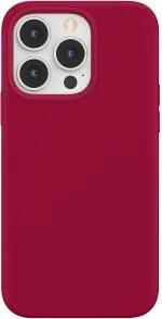 M Cart Rose Red Silicone Back Cover Case For Iphone 14 Pro