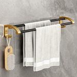Plantex Gold and Black Aluminum Bathroom Towel Hanger 59.5 x 13 x 8.5 cm