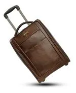 Krishiv Small Cabin & Check-in Set (18 inch) - Leather Trolley Bag Suitcase for Men Women Unisex (Brown)