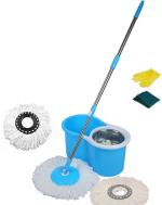 MAGICBUYS Combo Dry Magic Bucket with Steel Spinner Mop With 3 Refills Mop Set ()