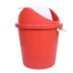 Kuber Industries Swing Top Lid Dustbin|Plastic Garbage Basket & Round Trash Can|Waste Bin with Lid For Home,Bathroom,Office,Washrooms,30 Litre (Red)