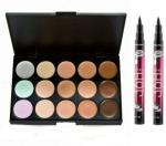 Lenon Beauty 15 Color Cream Contour Concealer With Black Eyeliner 2 Pcs (3 Items in the set)