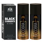 St.John Cobra Deodorant Live 150ml Pack of 2 & Black Current 50ml Perfume Combo Gift Pack Body Spray