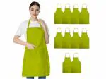 Lushomes Waterproof Apron, Light Kitchen Apron for Adults with Pocket While dishwashing, lab Work, Dog Walking with Vinyl Quoting (Pack of 3) (Black, White & Yellowish Green), Size 22 x 32