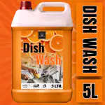 BLISS & BLUSH Dishwash Liquid 5 Liter Orange Can Jar, with Lemon Fragrance, Grease Cleaner For All Utensils