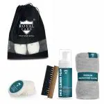 ROYAL CARE PROFESSIONAL Shoe Cleaner Foam Kit |FOAM 150 ML + 1 BRUSH + SHINE SPONGE + SHINE SPONGE + SHOE BAG BLACK| Cleaning Foam | Works on Leather, Whites, Nubuck, Golf Shoes, Basketball Shoes, Boots, Sandals