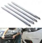 Autoeon Car Front and Rear Corner Bumper Guard, Anti-Collision, Anti-Scratch Bumper Protector (Diamond Black & Chrome, Pack of 4) Compatible with Tata Punch