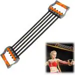 SQ FITNESS | Adjustable Chest Expander 5 Ropes Resistance Exercise System Bands Strength Trainer for Home Gym Muscle Training Exerciser