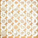 36 Pack Cookie Stencil Baking Templates Cake Decorating Stencil Drawing Templates Journal Supplies Plastic Painting Mold Tools Floral Leaf Cake Stencil for DIY Craft Wedding Birthday Party