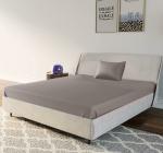 LIVING LEISURES Breathable Dark Grey Solid Cotton Bedsheet with Pillow Cover Set 150 x 224 cm (Twin size)