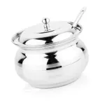 Chefkit Stainless Steel Ghee Pot, Oil Pot, Ghee Storage Container/jar with spoon, Ghee Serving Container 300ml (1)