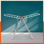 Bathla Foldable Clothes Drying Stand - Neo | 26 Drying Rails - 45 Feet Drying Length | Lightweight, Alloy Steel | Orange | 2 Year Warranty