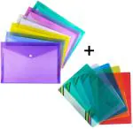 Shining Zon Combo Pack of 5 Report File Folder A4 Size with Pack of 5 Plastic Button File Folder A4 Fs Legal Button Closer File Assorted Colour