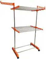 THE ORANGE SILVER STEEL FLOOR CLOTH DRYING STAND T-CDS-O1SS-2T-128