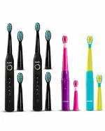 AGARO Rex Dlx Sonic Electric Toothbrush Multicolor (Pack of 2)